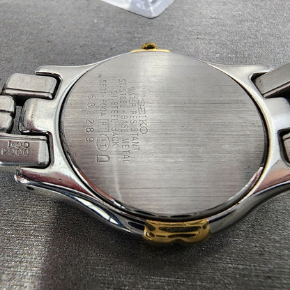 Seiko Dolce Watch Men 33mm Cream Dial Two Tone Round 5E31-600A New Battery
