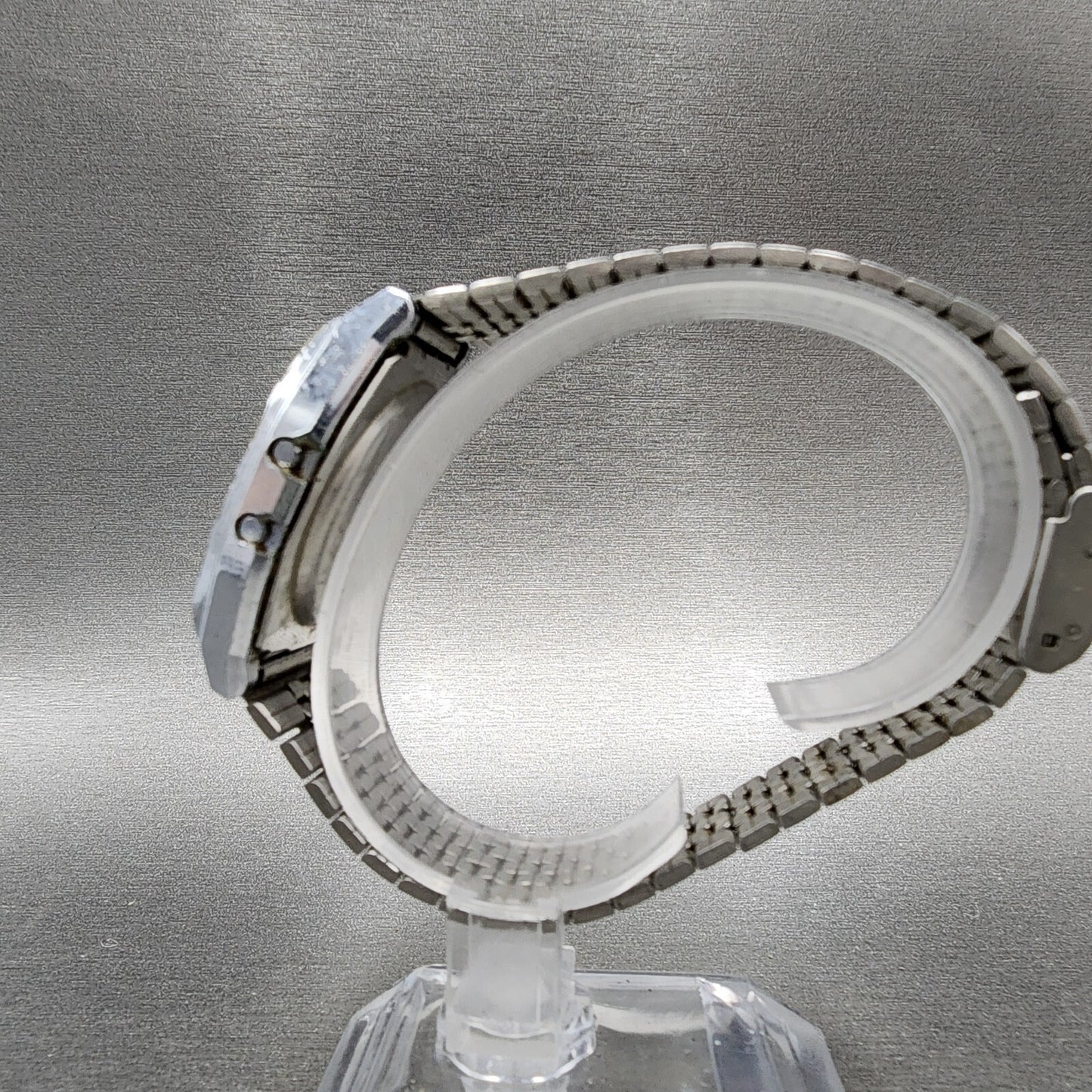 VTG Casio 155-B815 Watch Men 34mm Digital Silver Tone Octagon PARTS