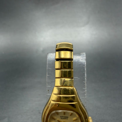 Citizen CQ Watch Women 17mm Champagne Dial Gold Tone 3220-S07122 New Battery4