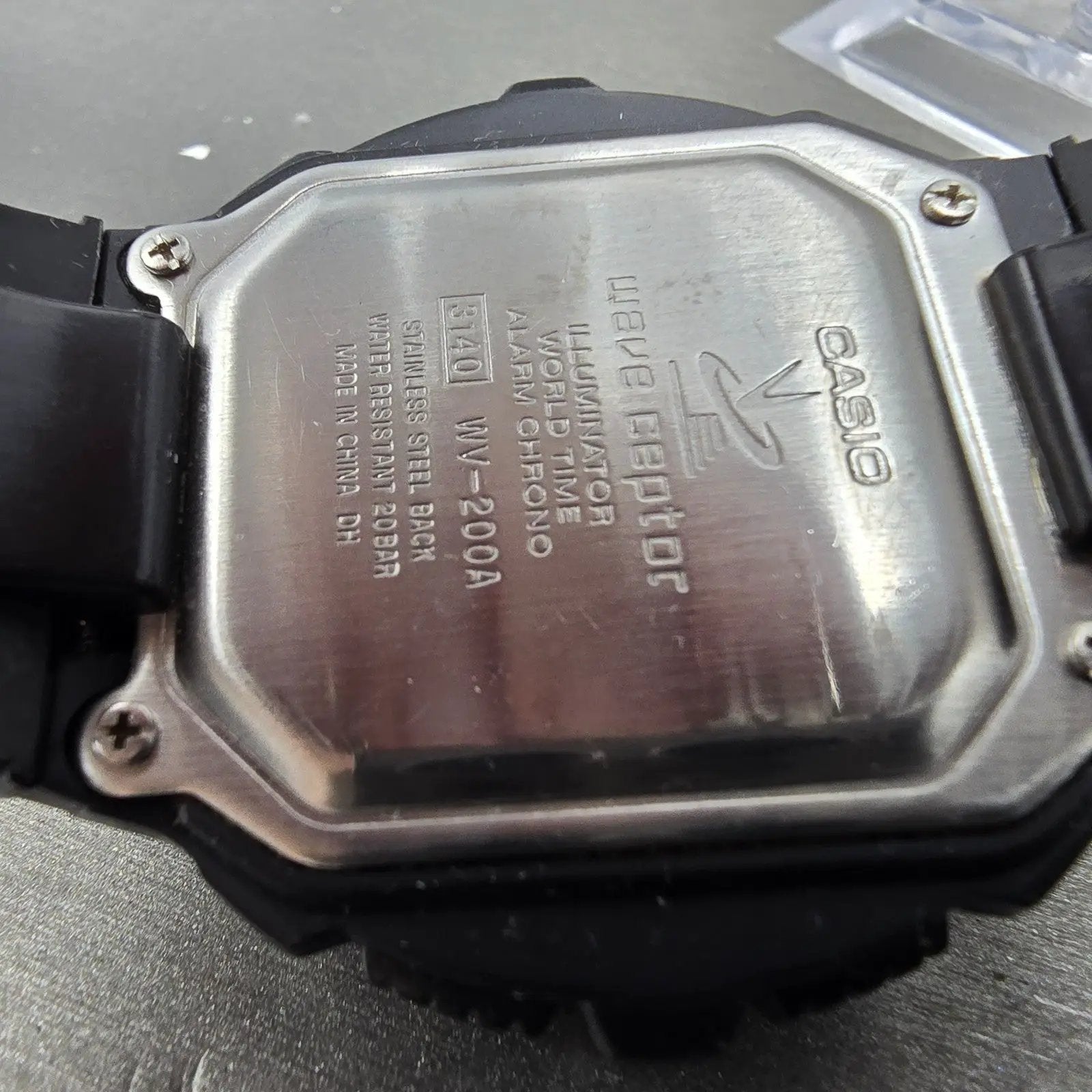 Casio Waveceptor WV-200A Watch Men 48mm Digital Black Silver Alarm Chrono NewBat9
