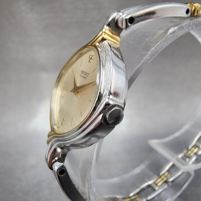 Seiko Watch Women 23mm Champagne Dial Two Tone Vintage 23206620 New Battery2