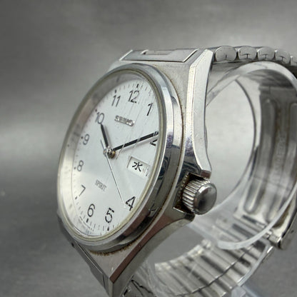 Seiko Spirit Watch Men 35mm Silver Dial Silver Tone Daydate 7N43-7180 NewBattery3