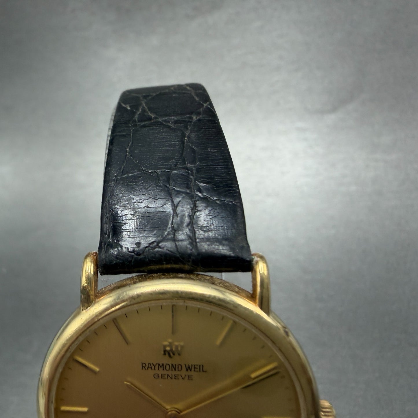 Raymond Weil Watch Men 32mm Champagne Dial Gold Tone Date 9124-2 New Battery4