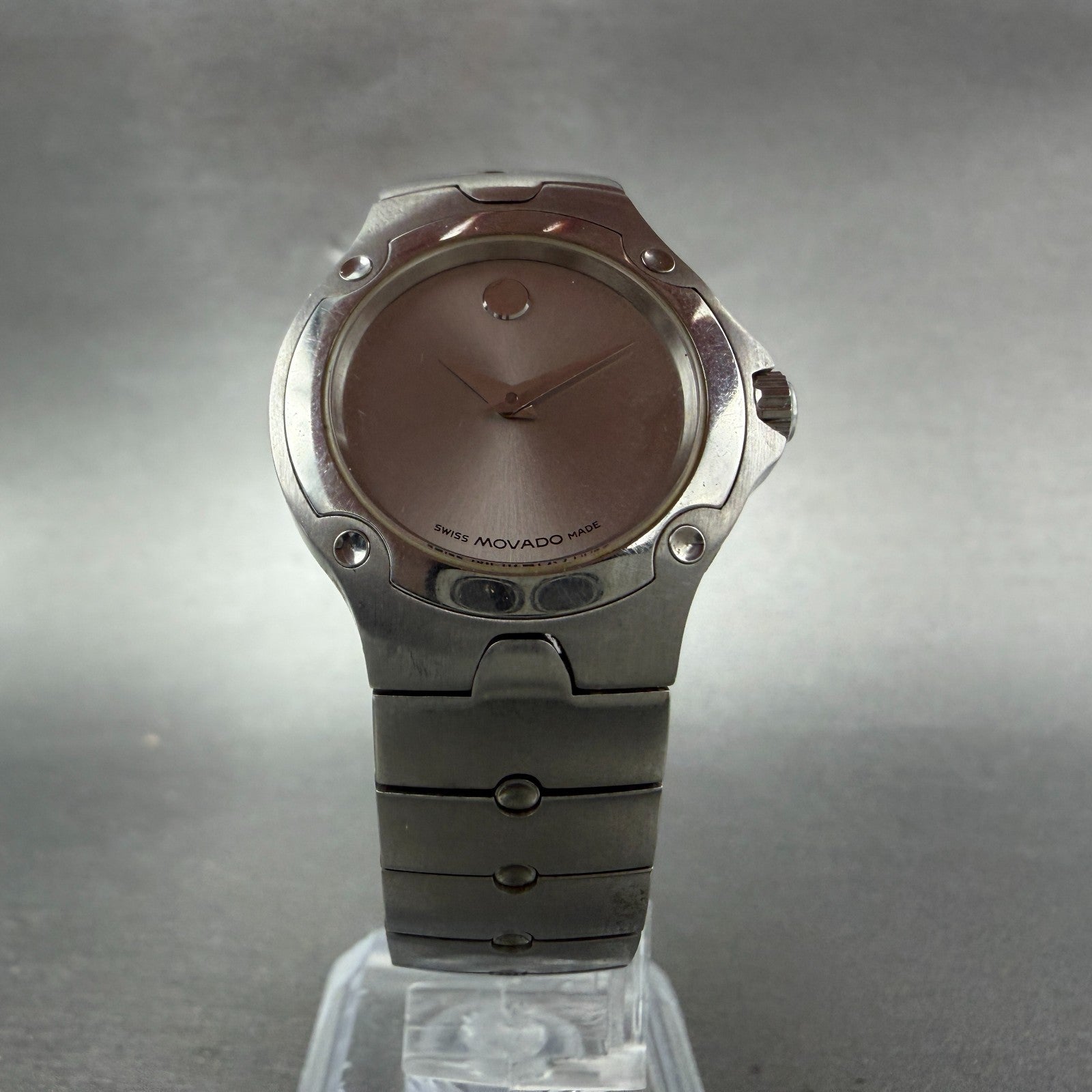 Movado Sports Edition Watch Women 27mm Silver Dial Stainless Steel New Battery A5