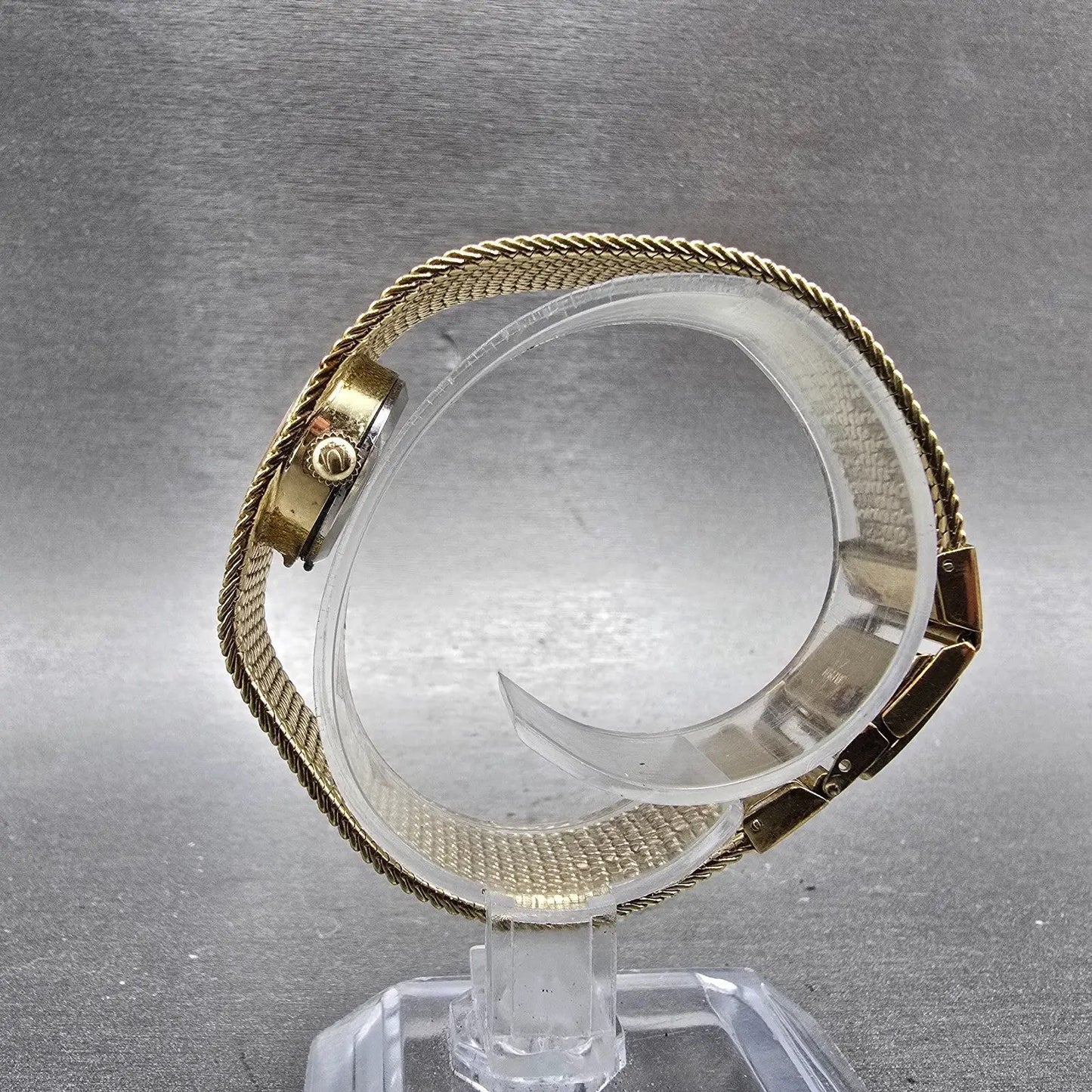 Bulova Watch Women 18mm Gold Dial Gold Tone Rectangle Mesh Band New Battery6