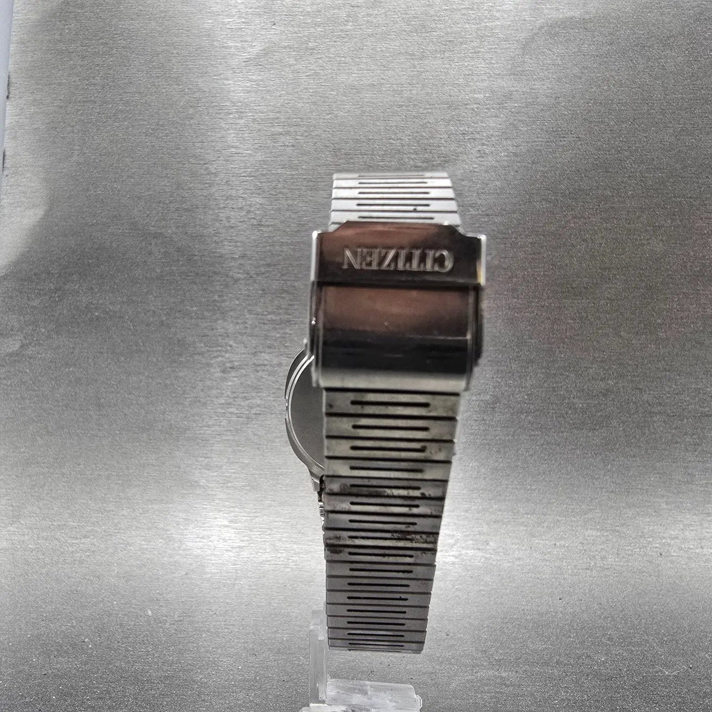 Citizen CQ Watch Men 33mm Brown Dial Two Tone Rectangle 1230-214528 Runs PARTS8