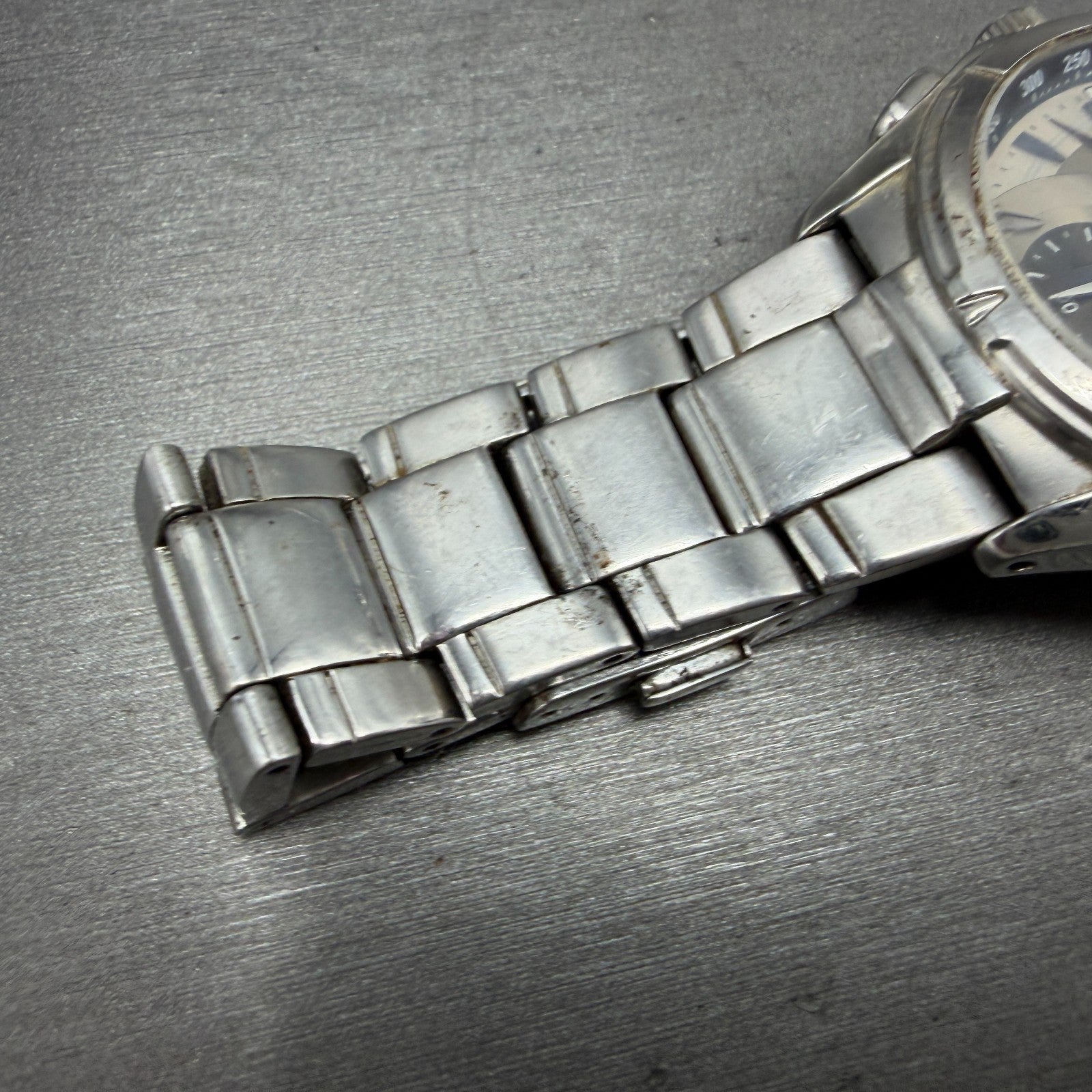 Seiko Wired Chronograph Watch Men 40mm Silver Dial Silver Tone Date BROKEN BAND6