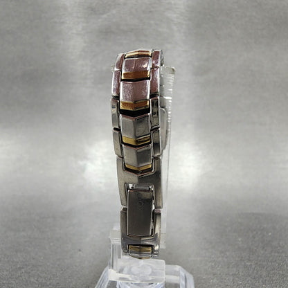 Seiko Watch Women 14mm White Dial Two Tone 2e20-0at0 New Battery