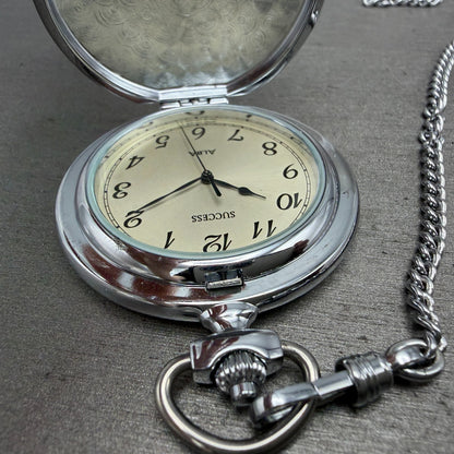 Seiko ALBA Pocket Watch Men 36mm Champagne Dial Silver Tone V721-0A20 New Batt3