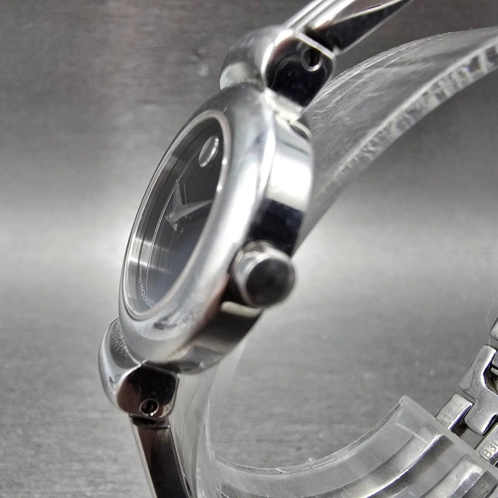 Movado Harmony Watch Women 23mm Black Dial Silver Tone 84 A1 809 A New Battery2
