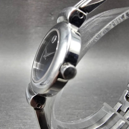 Movado Harmony Watch Women 23mm Black Dial Silver Tone 84 A1 809 A New Battery2