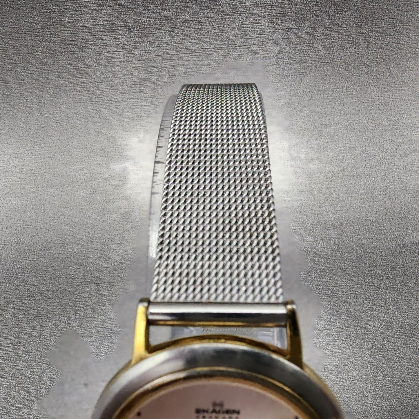 Skagen Watch Women 28mm Silver Dial Two Tone Date Round 16SGS New Battery