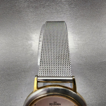 Skagen Watch Women 28mm Silver Dial Two Tone Date Round 16SGS New Battery