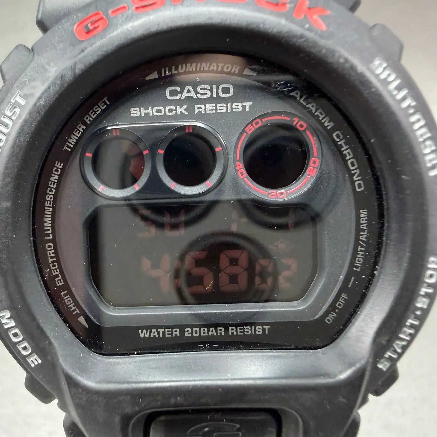 Casio G-Shock DW-6900MS Watch Men 51mm Black Red Alarm Chrono Digital New Batt1
