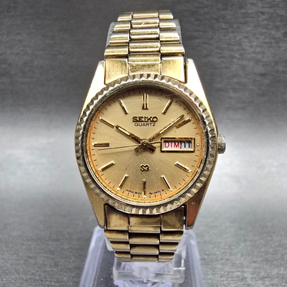 Seiko President Watch Women 24mm Gold Dial Gold Daydate Round 2A23-0039 New Batt0