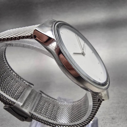 Skagen Freja Watch Women 34mm White Dial Silver Tone Round SKW2823 New Battery3