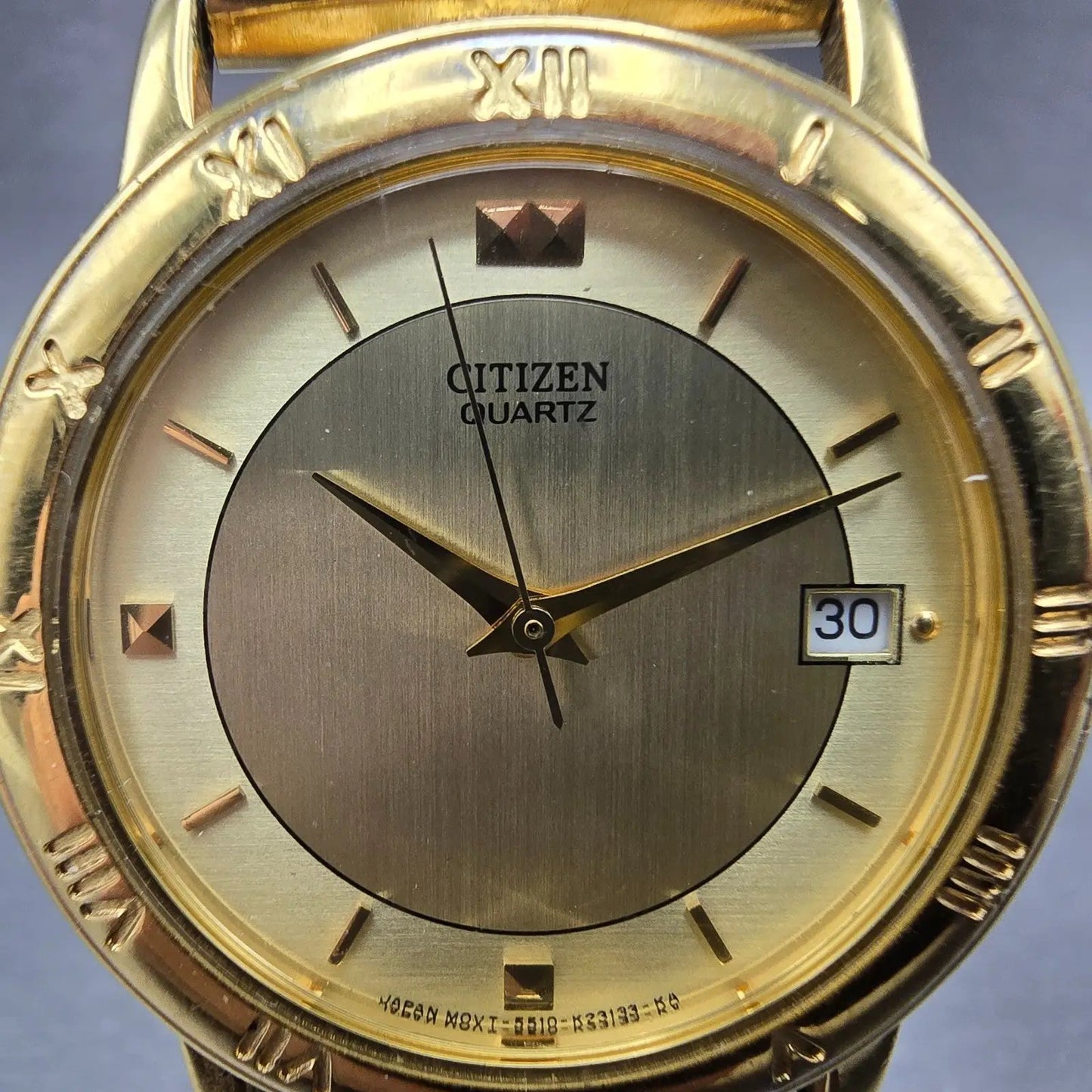Citizen Watch Men 33mm Champagne Dial Gold Tone Date 5510-K06860 New Battery1