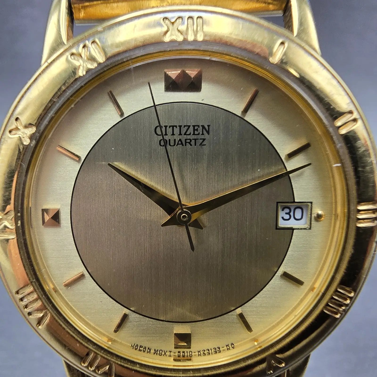 Citizen Watch Men 33mm Champagne Dial Gold Tone Date 5510-K06860 New Battery1