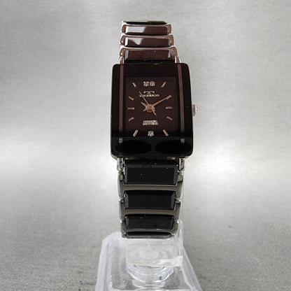 Technos Tank Watch Women 18mm Black Dial Steel & Ceramic TAL742 New Battery5