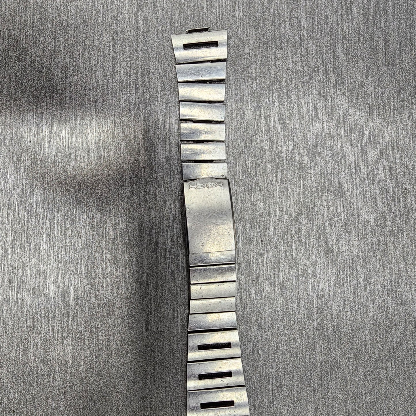 VTG Seiko bracelet 22mm Stainless Steel Tri Folding Clasp Japan made READ!!!0