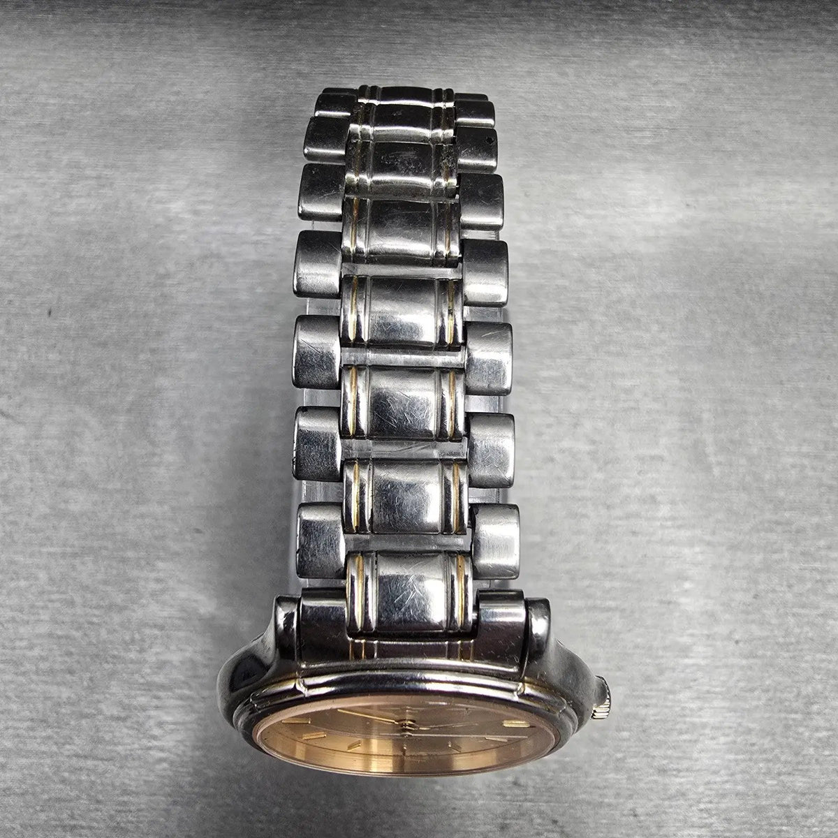 Seiko Lucent Watch Men 32mm Champagne Dial Silver Round 5E21-6B00 New Batt JDM4
