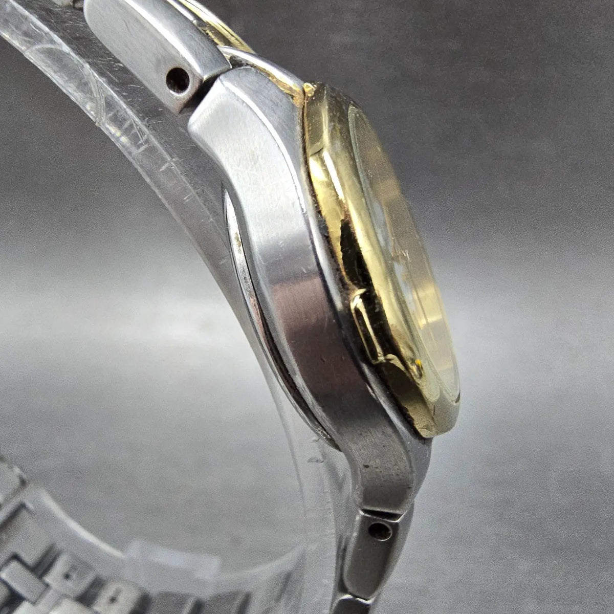 Citizen Eco-Drive Watch Women 25mm White Dial Two Tone Date Mickey Mouse Works3