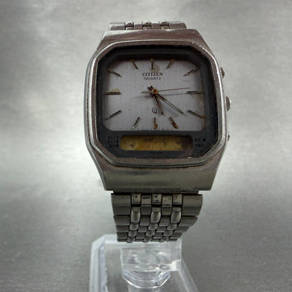Citizen CQ Analgo Digital Watch Men 32mm Gray Dial Silver Tone 8950-084071 PARTS6