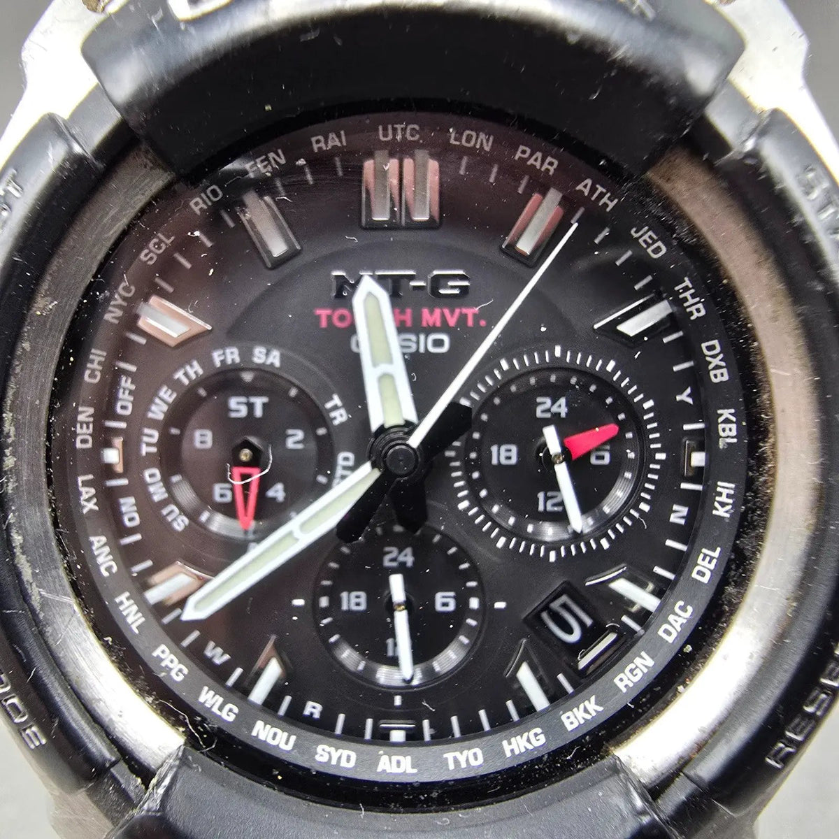 Casio G-Shock MTG-1200 Watch Men 47mm Black Dial Black Silver Date Round Works1