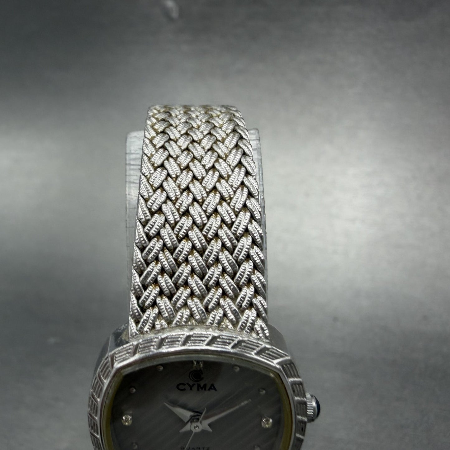 Cyma Watch Women 22mm Silver Dial Silver Tone Rectangle 616SP Mesh New Battery4