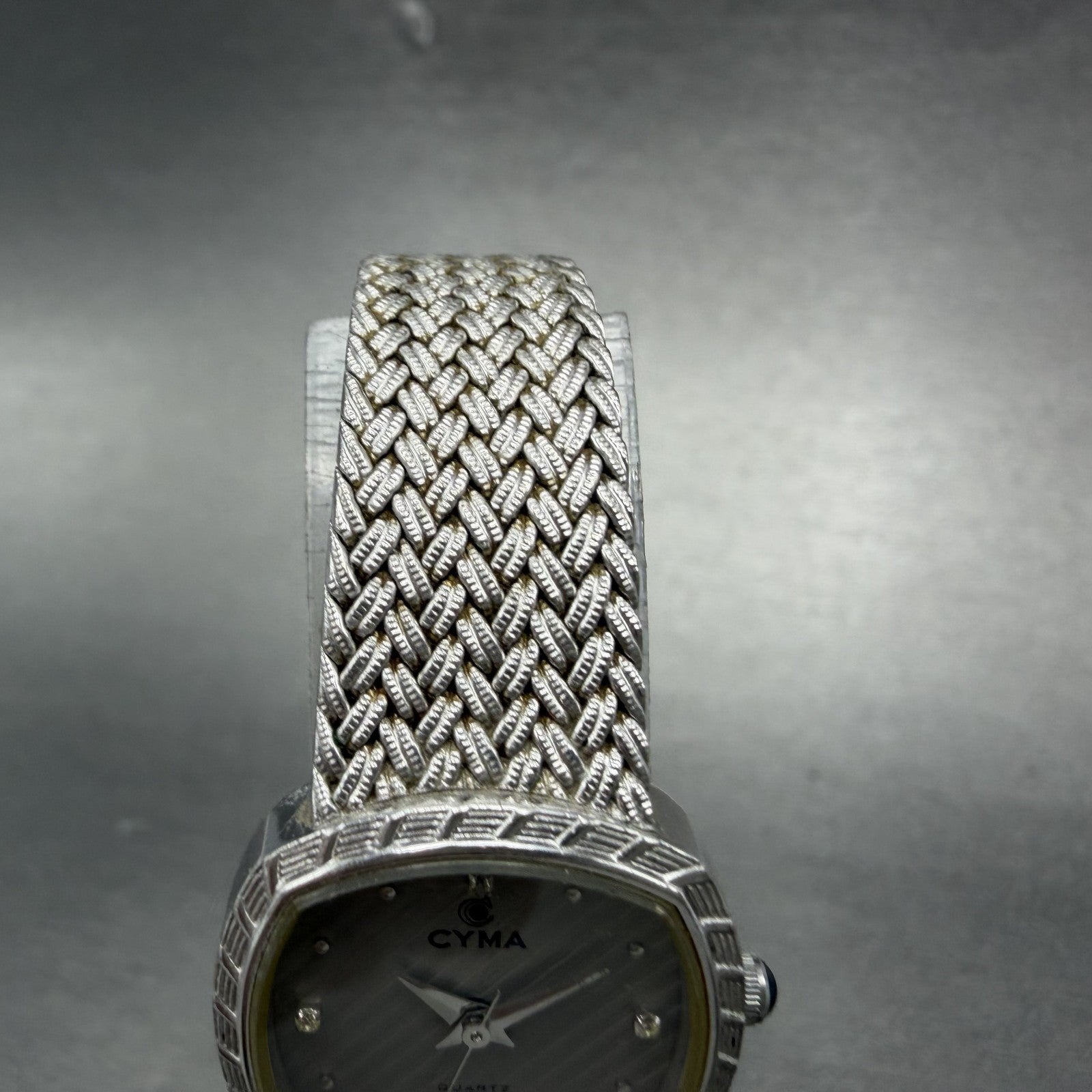 Cyma Watch Women 22mm Silver Dial Silver Tone Rectangle 616SP Mesh New Battery4