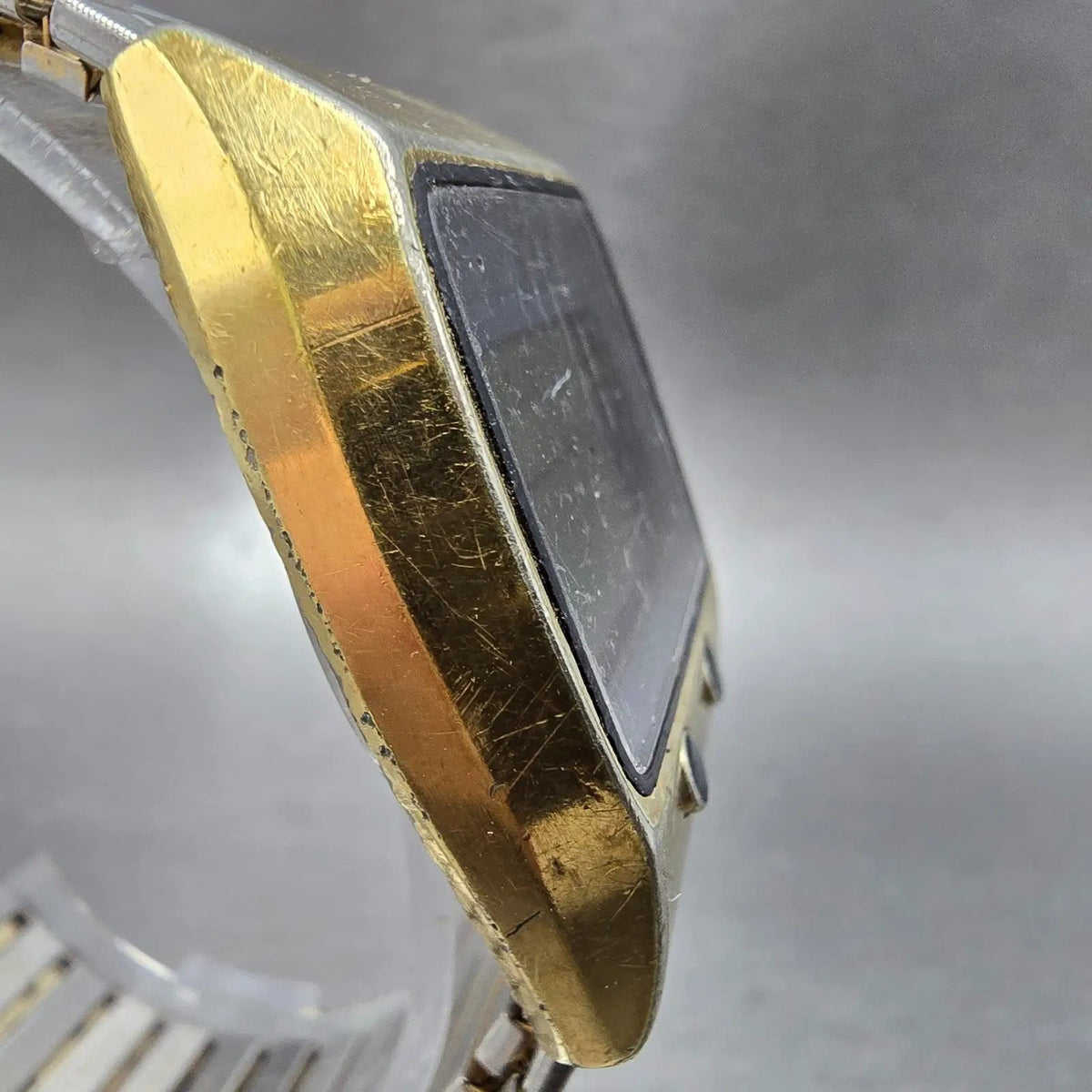 Seiko Digital Watch Men 35mm Chronograph M159-5059 Rectangle VTG PARTS4