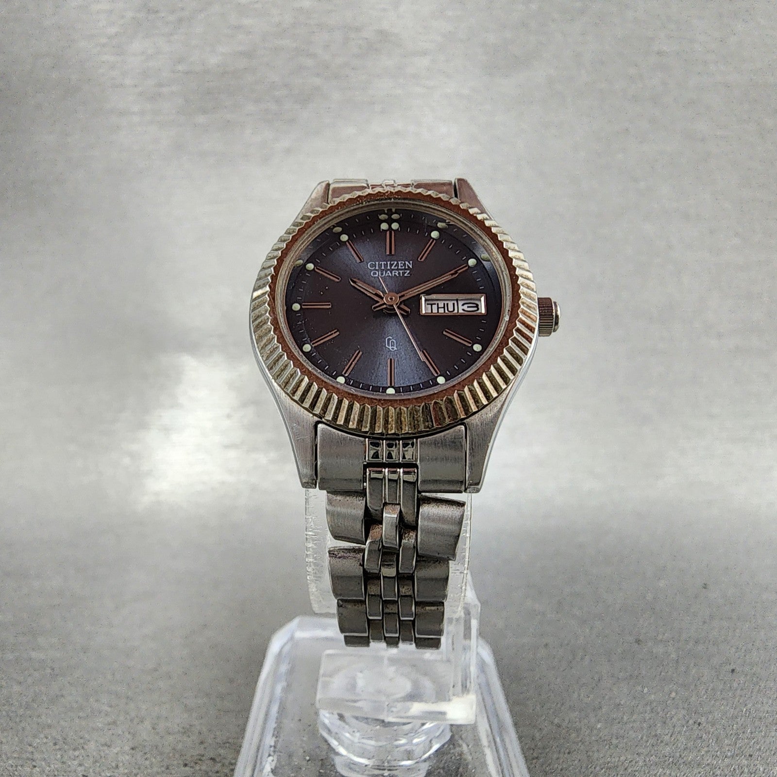 Citizen CQ Watch Women 25mm Blue Dial Silver Tone Daydate 1002R15097 New Batt5