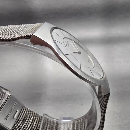 Skagen Denmark Slimline Watch Men 35mm Silver Dial Silver Tone 233LSS New Batt3