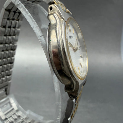Seiko Watch Women 24mm Silver Dial Two Tone Round V701-2C10 New Battery3