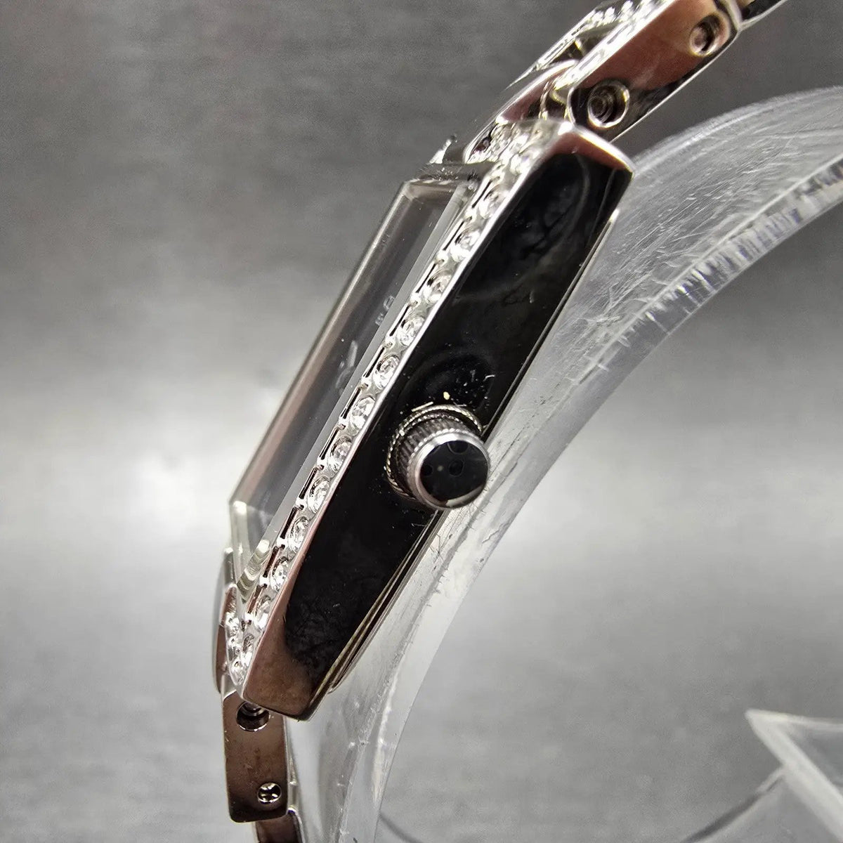 Citizen Eco-Drive Watch Women 14mm Black Dial Silver Gemmed G620-S028841 Works J2