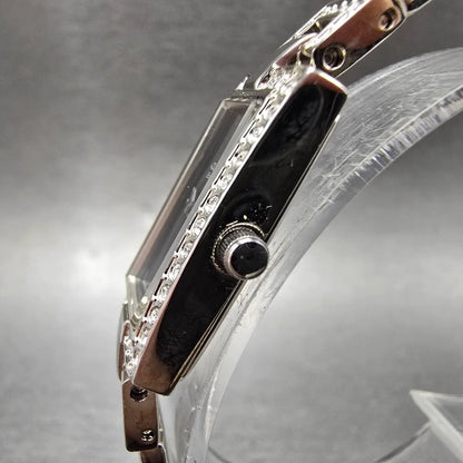 Citizen Eco-Drive Watch Women 14mm Black Dial Silver Gemmed G620-S028841 Works J2
