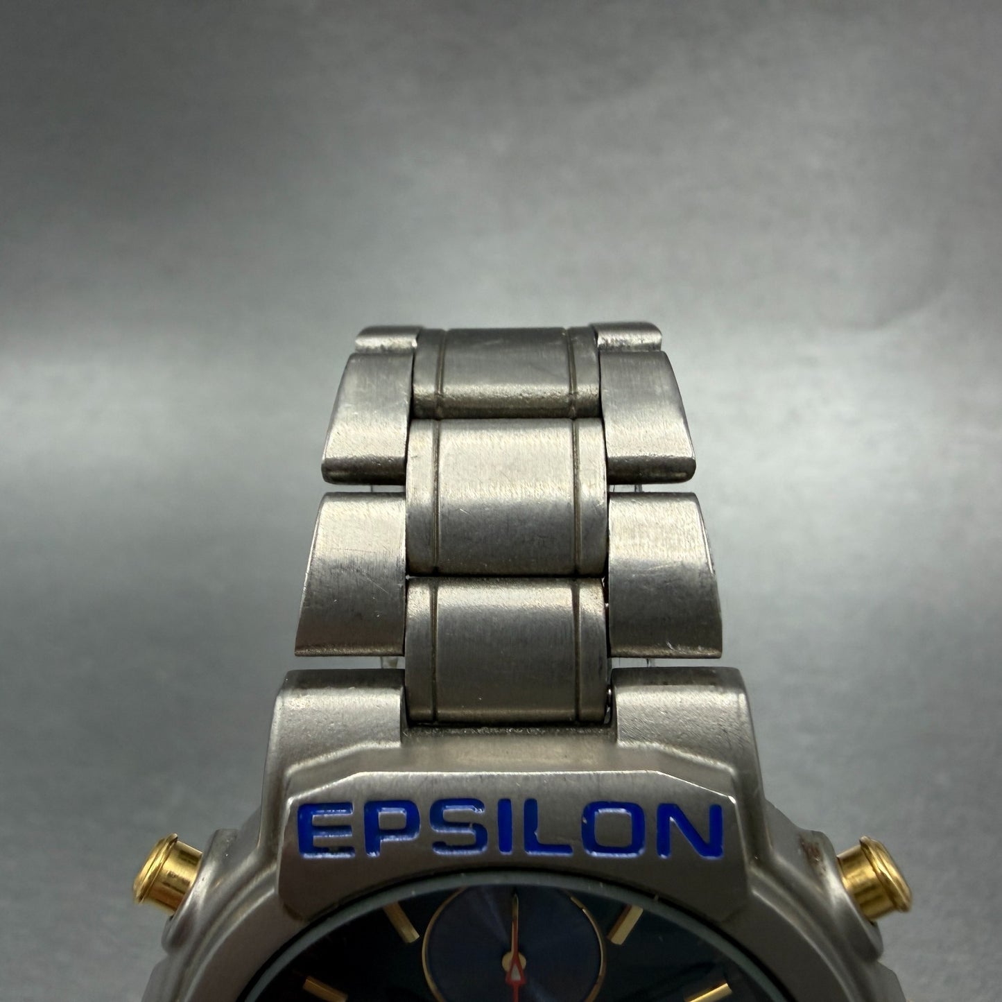 Seiko Alba Epsilon Chronograph Watch Men 41mm Blue Dial Titanium Date New Batt4