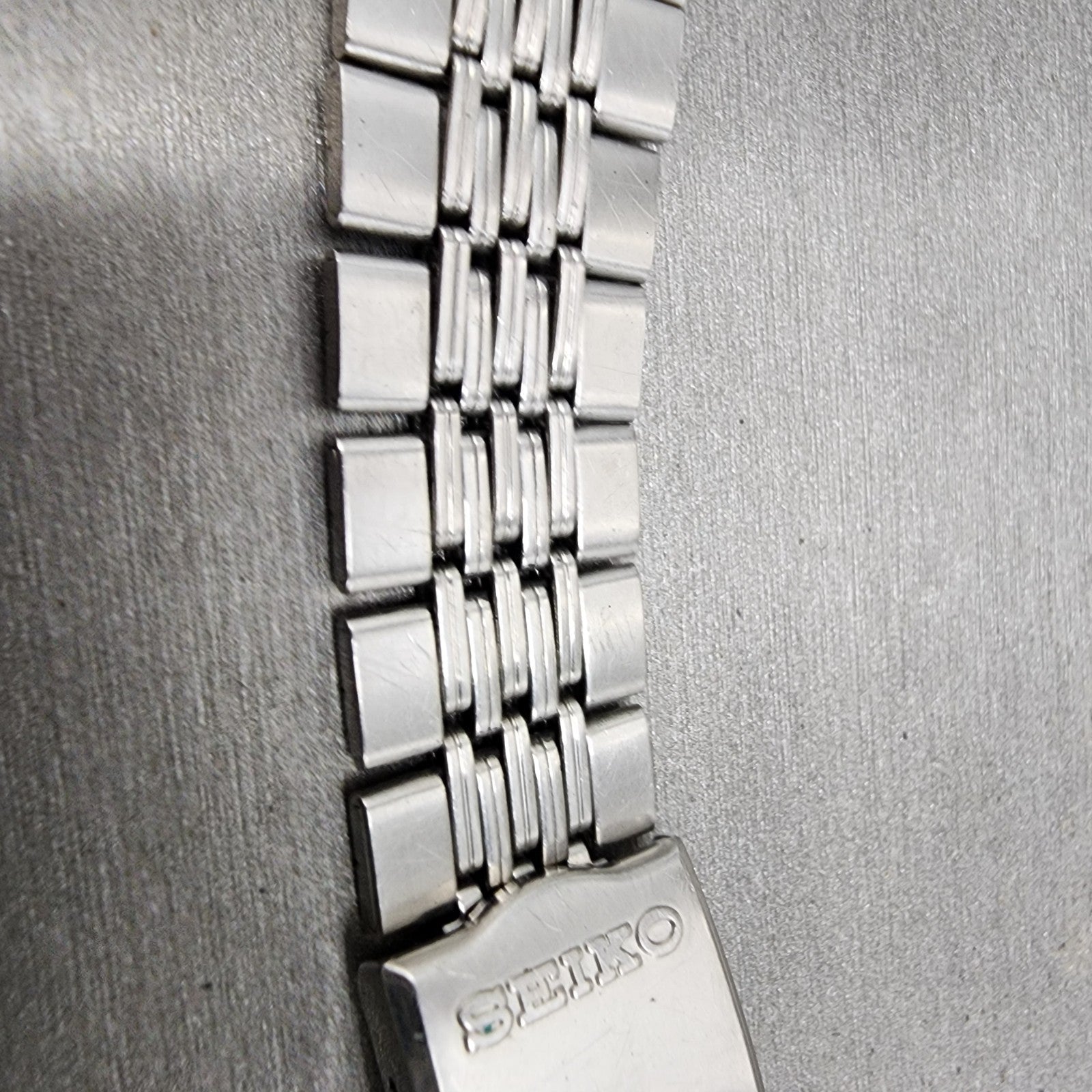 Seiko Bracelet 19mm Stainless Steel Tri Folding Clasp Vintage2