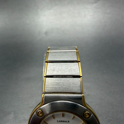 Seiko Lassale Watch Women 25mm White Dial Two Tone Round 1E50-0A99 New Battery4