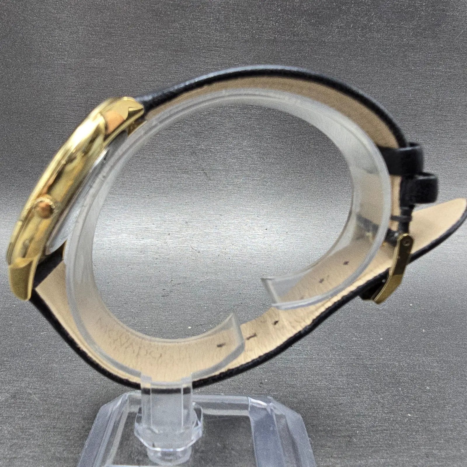 Movado Modern 47 Watch Men 40mm Black Dial Gold Tone Round 0607503 New Battery7