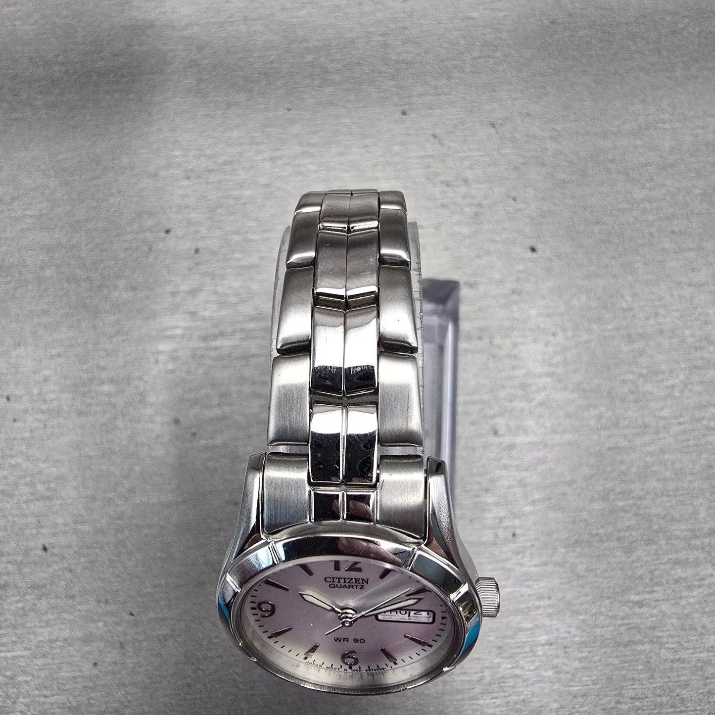 Citizen Watch Women 25mm Silver Dial Silver Tone Daydate 1002-S047439 New Batt4