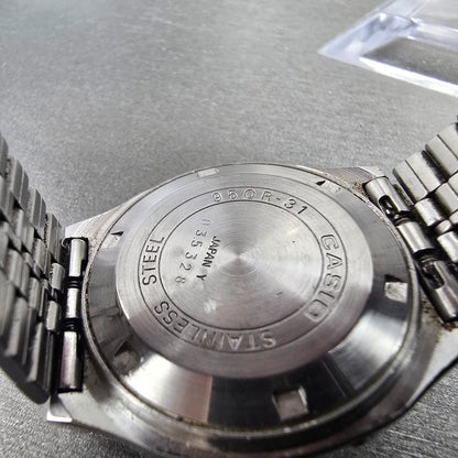 Casio Watch Men 34mm Silver & Blue Digital Watch Alarm Chronograph 95QR-31 PARTS9