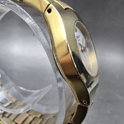 Tissot Watch Women 23mm White Dial Gold Tone Round New Battery L520 Vintage3