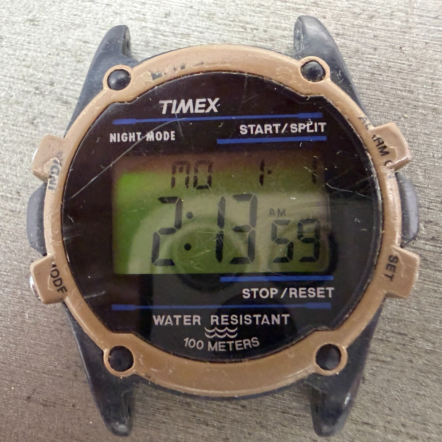 Timex Expedition Watch Men 38mm Digital Brown Black Alarm Chrono New Battery1