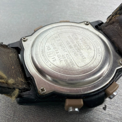 Timex Expedition Watch Men 38mm Digital Brown Black Tone Round READ!!!! New Batt9