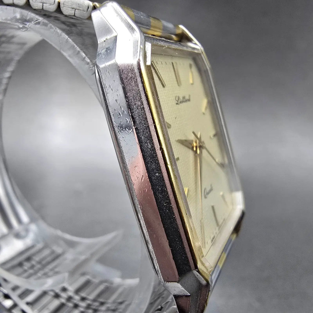 Orient Listlank Tank Watch Men 26mm Champagne Dial Two Tone C252C1-40 PARTS VTG4