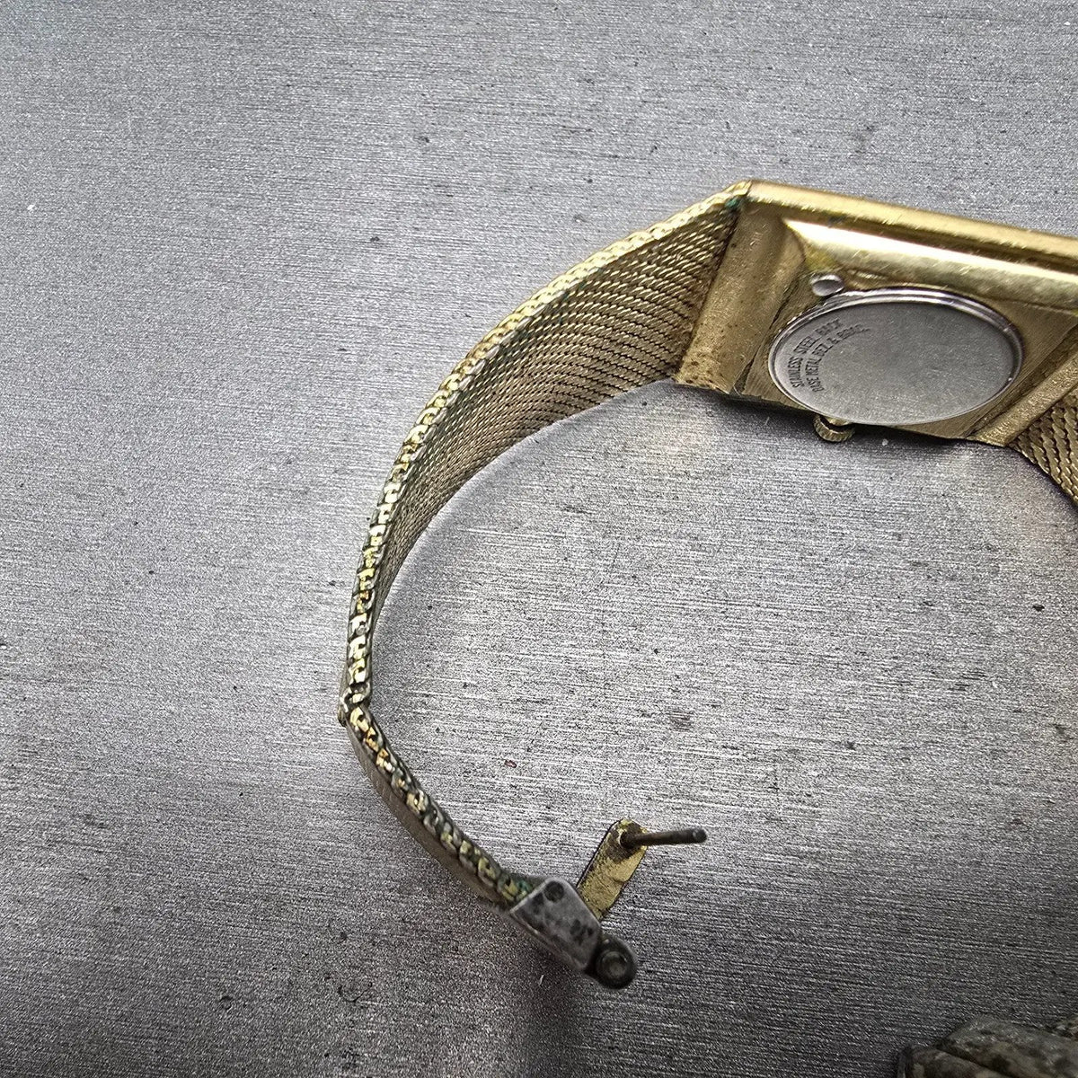 Longines Tank Watch Men 25mm Gold Dial Gold Tone Oval Rectangle L960.2 PARTS7