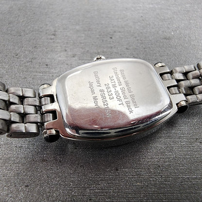 Lucien Piccard Watch Women 18mm Brown Dial Silver Tone Rectangle New Battery9
