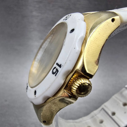 Invicta Angel Dive Watch Women 38mm White Dial Gold Tone Daydate 0718 New Batt2