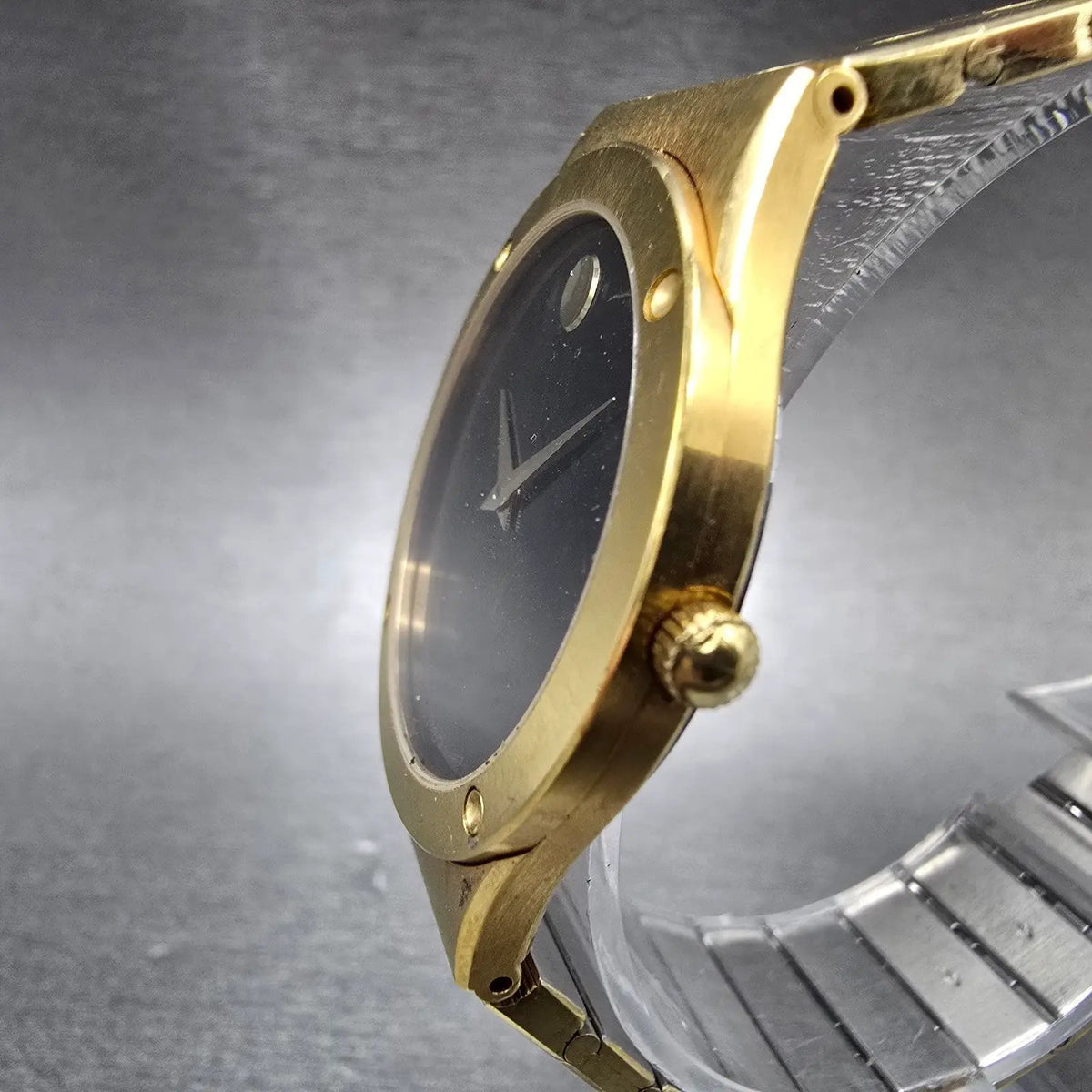 Movado Museum Watch Men 32mm Black Dial Gold Round 88.A2.876 PARTS Vintage3